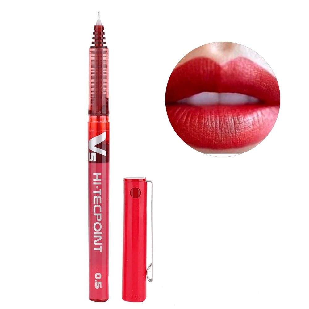 Waterproof Semi-permanent Tattoo Marker Pen Eyebrow Lip Tattoo Positioning Tool Red