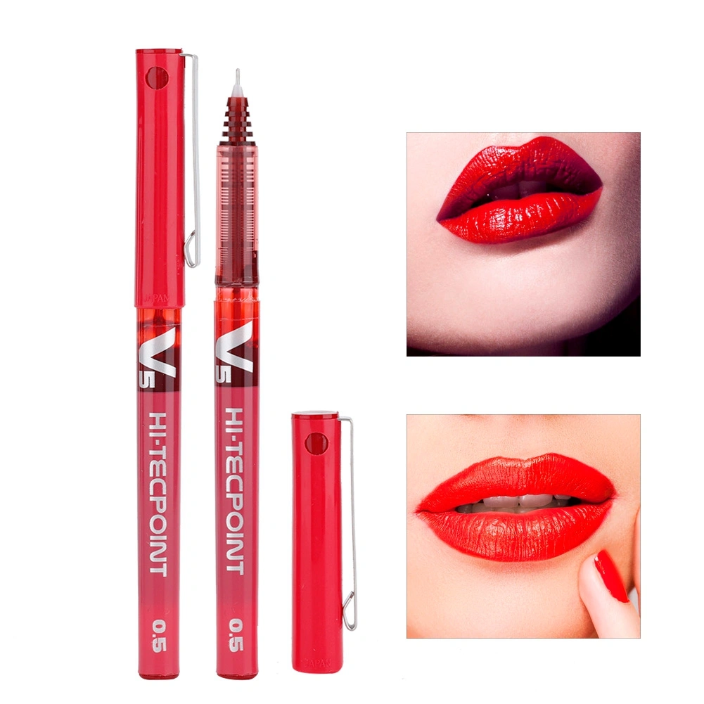 Waterproof Semi-permanent Tattoo Marker Pen Eyebrow Lip Tattoo Positioning Tool Red
