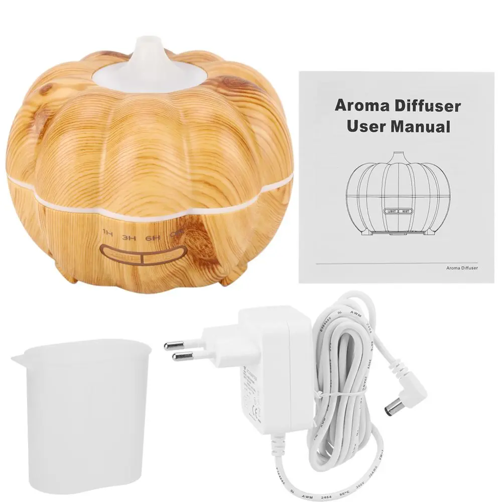 Pumpkin shape Mini Humidifier Air Purifier Home Office 100-240V (Light Color EU Plug)