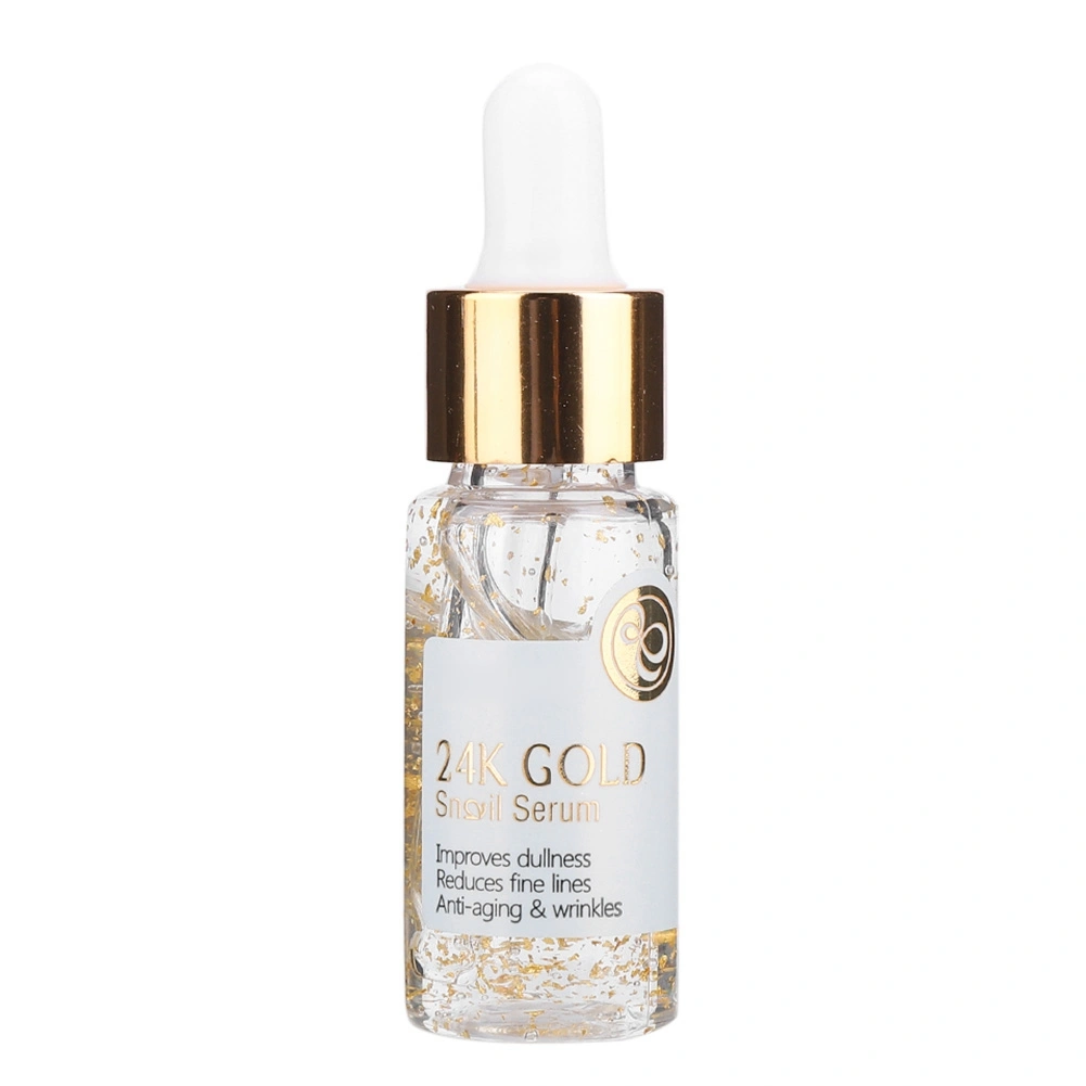 15ML 24K Gold Foil Snail Facial Serum Firming Moisturizing Face Skin Care Essence Liquid