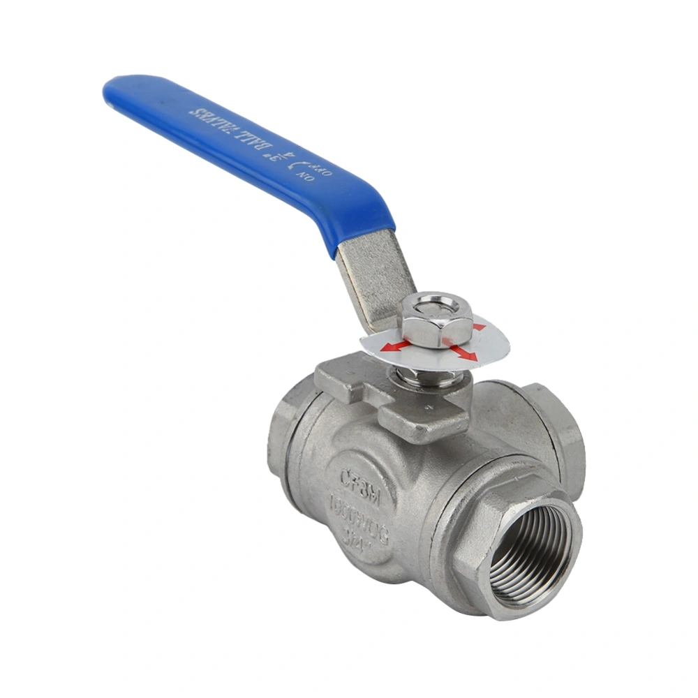 304 Stainless Steel Ball Valve Female Thread Three Way Type Ball Valve (G3/4"(DN20))