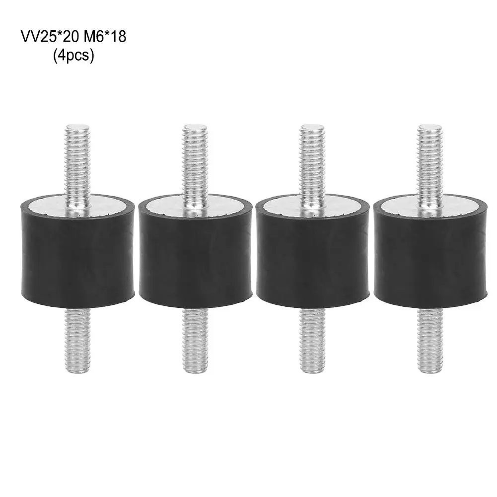 4pcs M6 Rubber Mounts Male Anti Vibration Silentblock Car Boat Bobbins (VV25*20 M6*18)