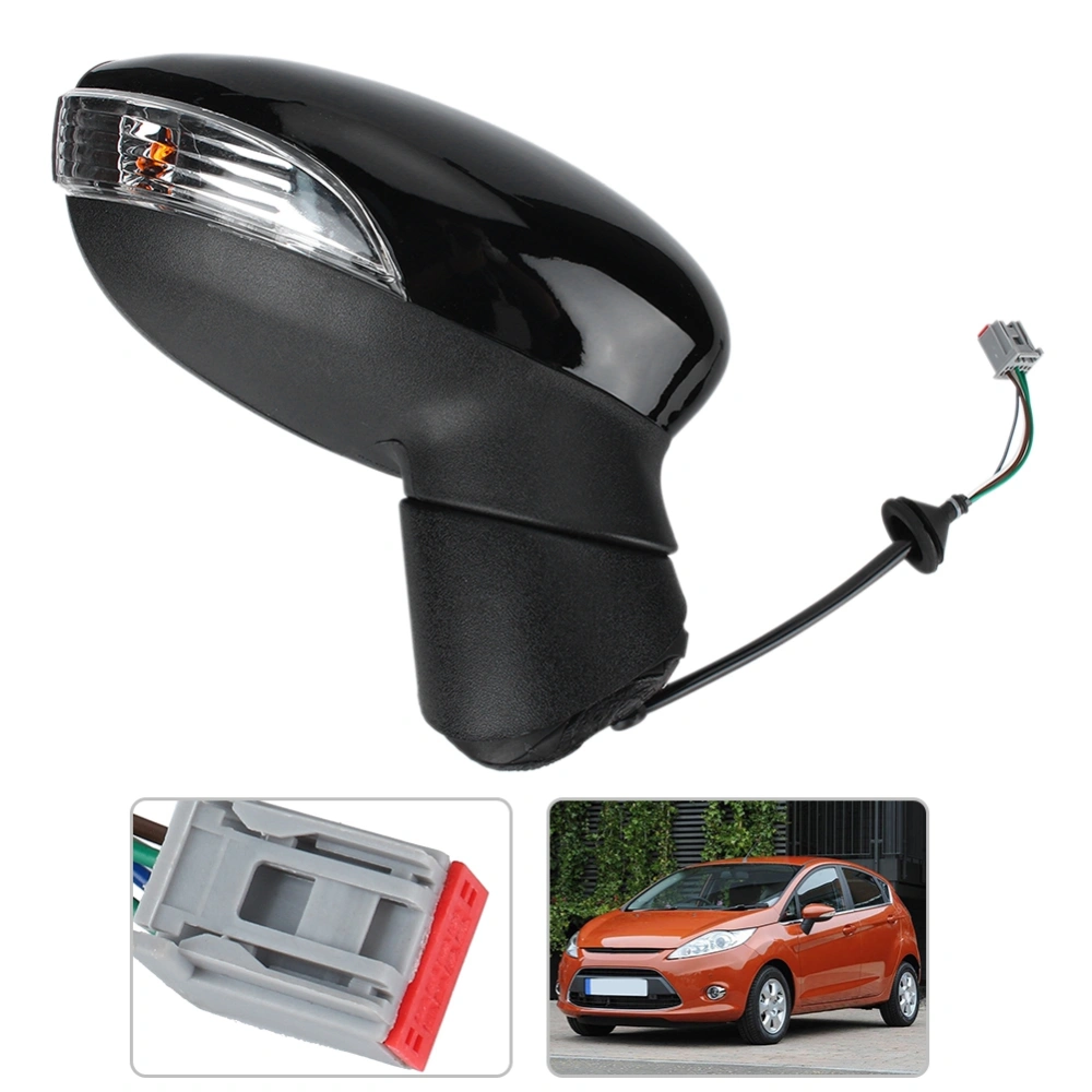 Right Vice Driving Wing Door Electric Rear View Mirror Assembly Black Fit for Ford Fiesta