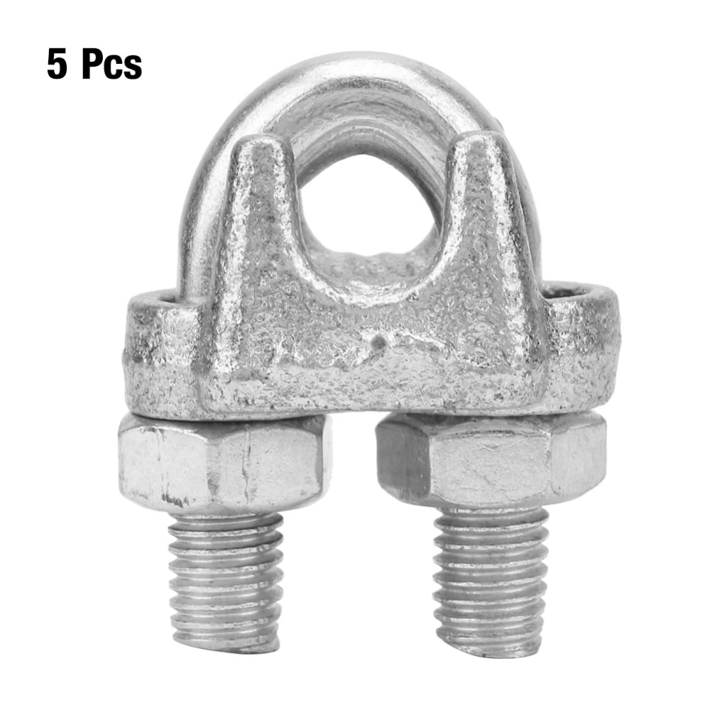 5 pcs Stainless Steel Clamp Wire Rope Clip Cable Clamp Fastener Silver Tone(M10)