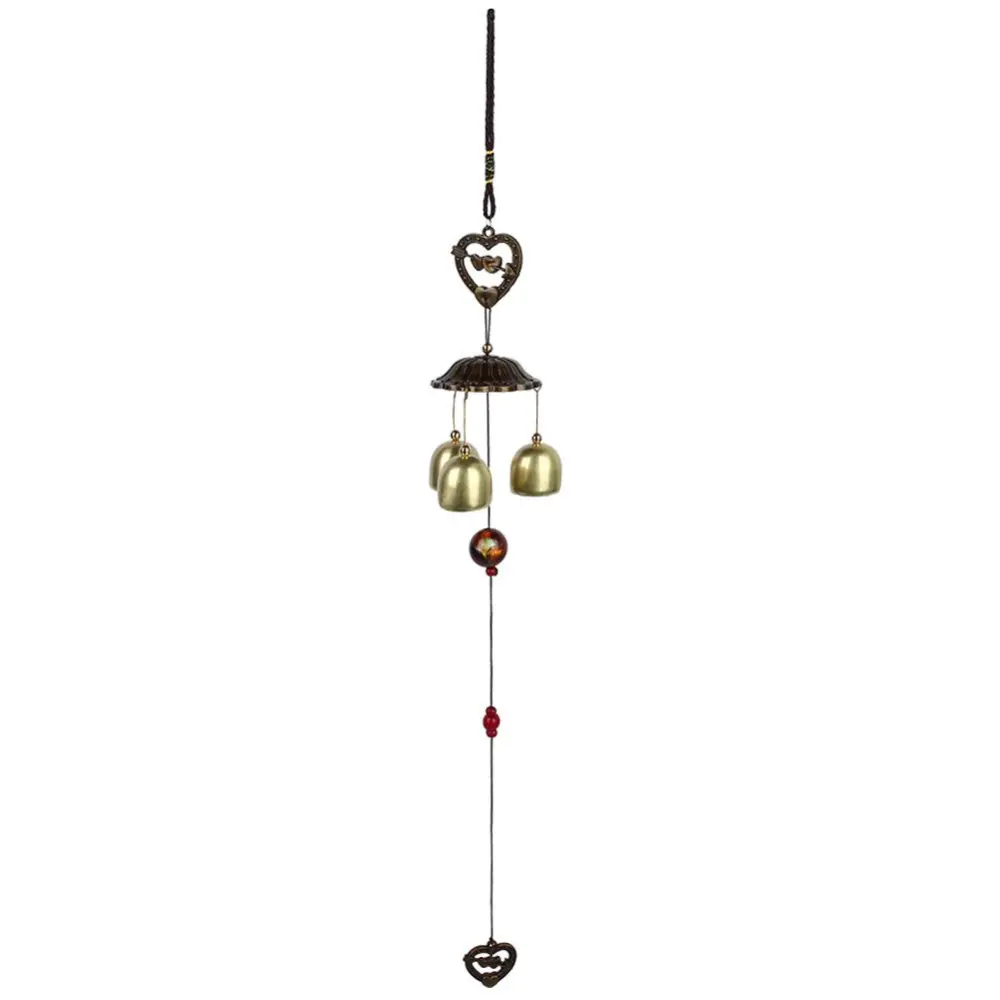 Wind Chimes Bell Metal Heart Shape Home Ornament Outdoor Yard Decor