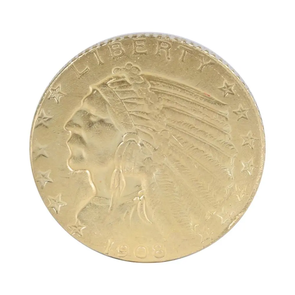 1908 D Version United States Indian Head 5 Dollars Brass Collection Coin