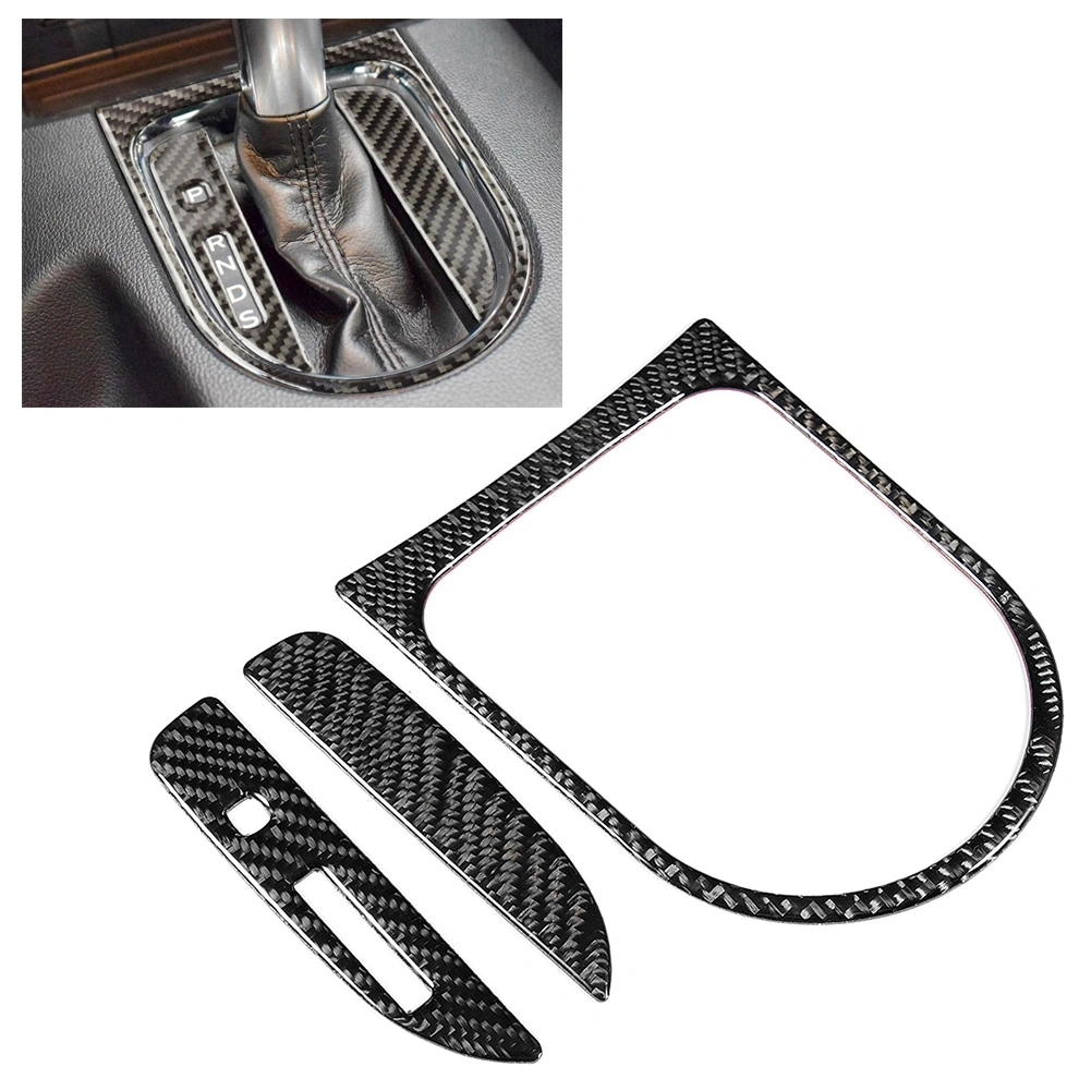 Carbon Fiber Car Manual Gear Shift Panel Trim Cover Frame for Ford Mustang 2015-2017