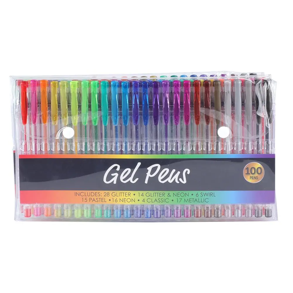 100PCS Watercolor Pen Art Painting Drawing Soft Colorful Gel Pen Marking Writing