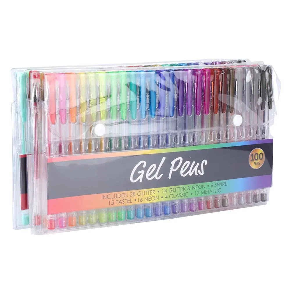 100PCS Watercolor Pen Art Painting Drawing Soft Colorful Gel Pen Marking Writing