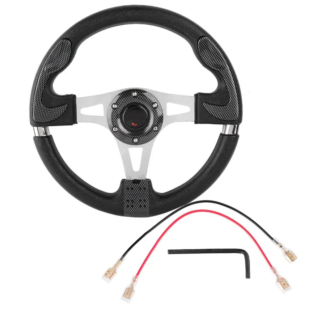 13in 320mm Universal PU Leather Car Sport Racing Drift Steering Wheel Black