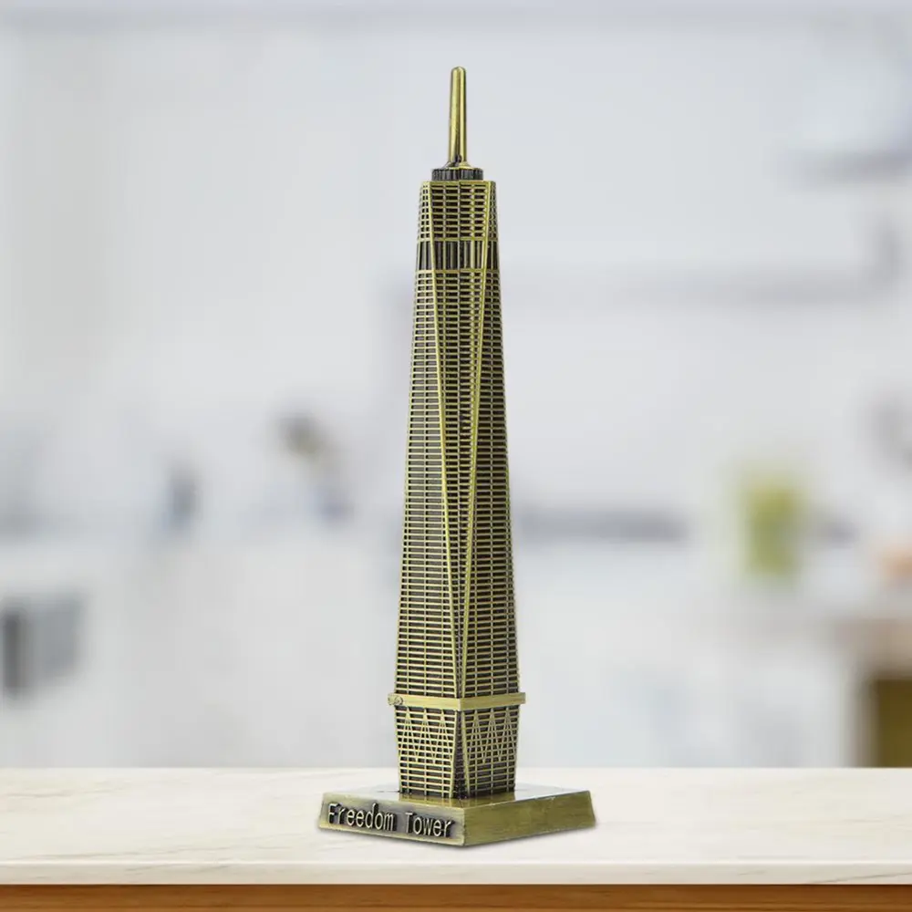 Novelty Metal New York Freedom Tower Model Home Office Decor Ornaments Handcrafted Collections