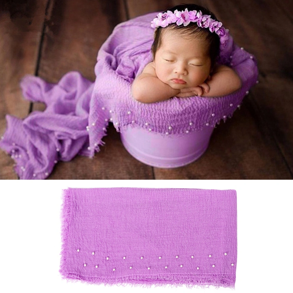 Photography Cotton Pearl Tassel Wrap Prop Skin-friendly Wrap Outfits Costumes for Infants(#1)