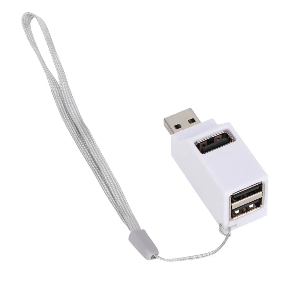 Three Port USB2.0 Hub Extension Desktop Tablet PC Computer Adapter(White)