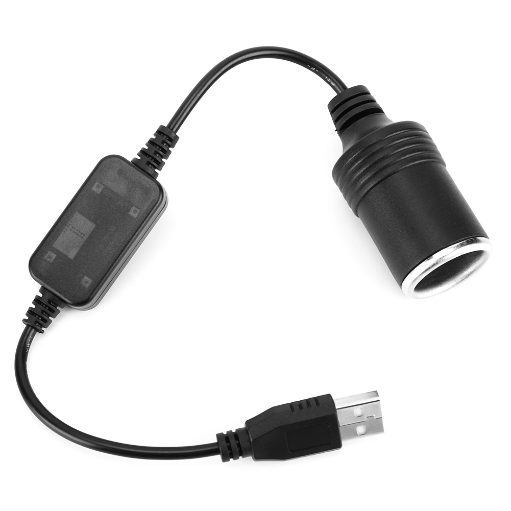 USB Interface Convert to 12V Car Cigarette Lighter Plug Socket Converter Power Cable