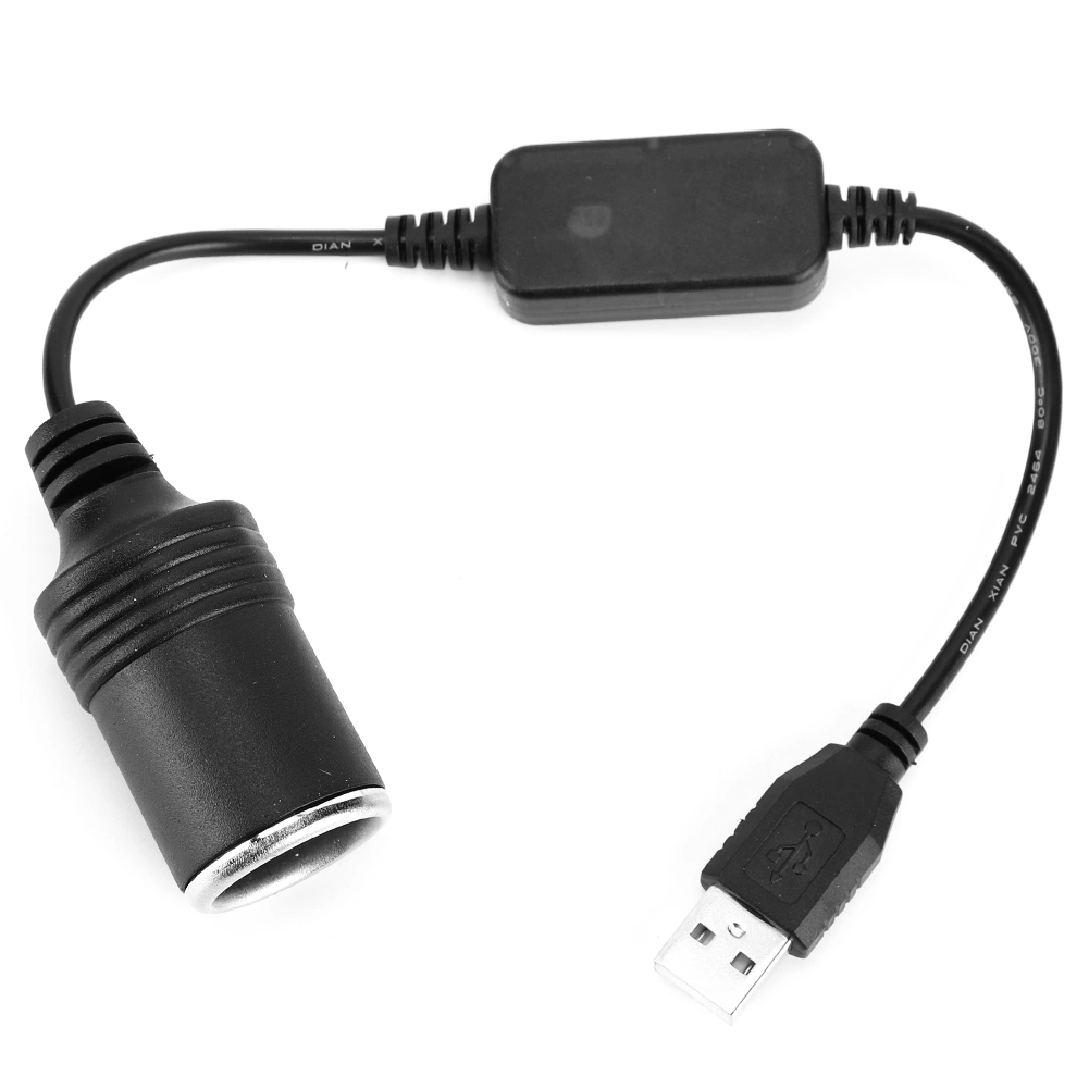 USB Interface Convert to 12V Car Cigarette Lighter Plug Socket Converter Power Cable