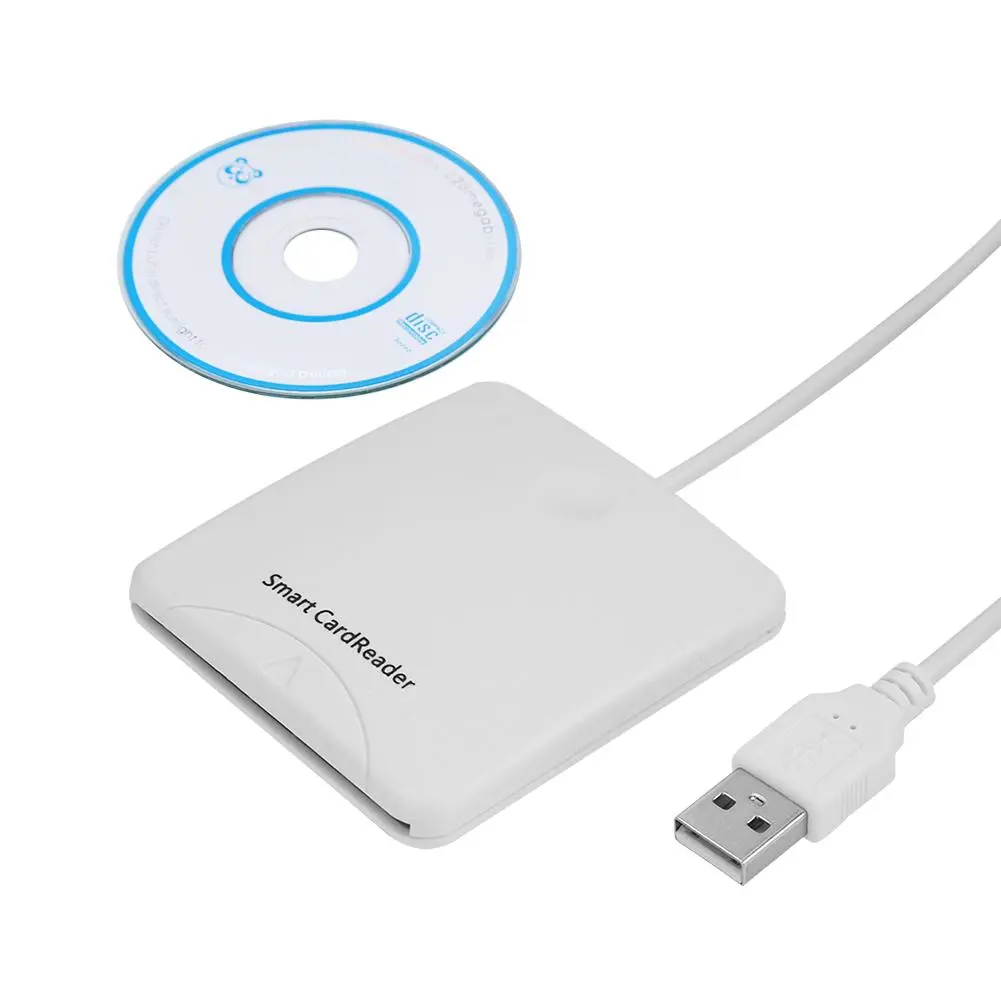 White Portable USB Full Speed Smart Chip Reader IC Mobile Bank Credit Card Readers