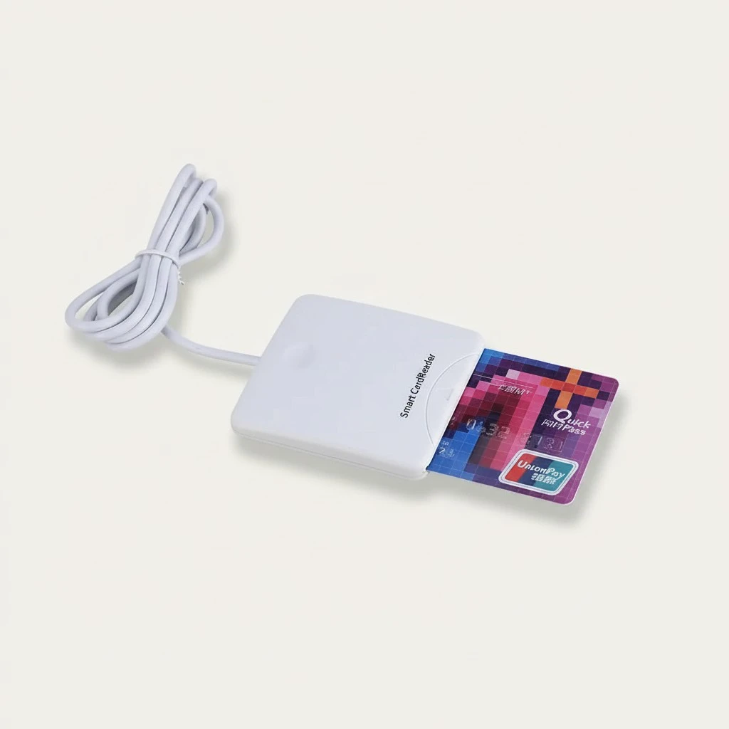 White Portable USB Full Speed Smart Chip Reader IC Mobile Bank Credit Card Readers