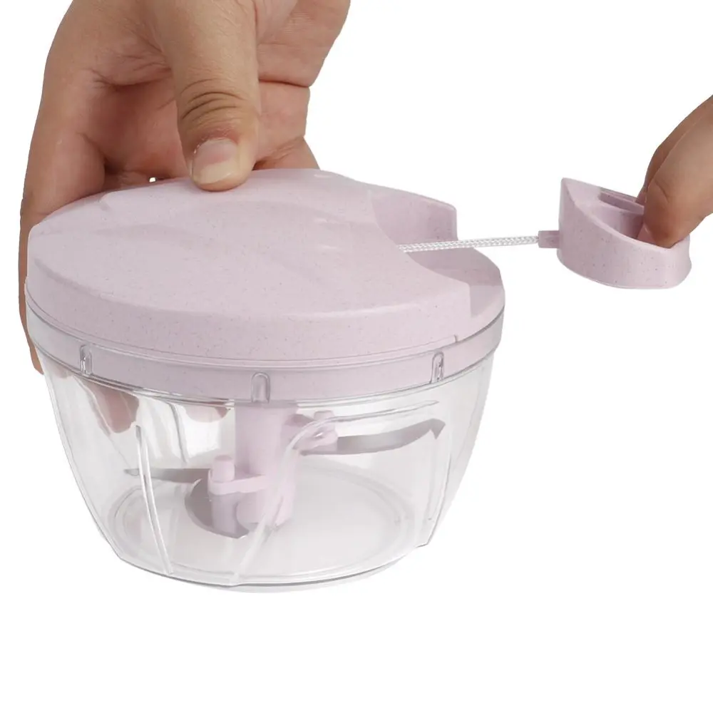 Multifunctional Hand-power Meat Grinder Flour Maker Kitchen Cooking Machine Stirrer(Pink)