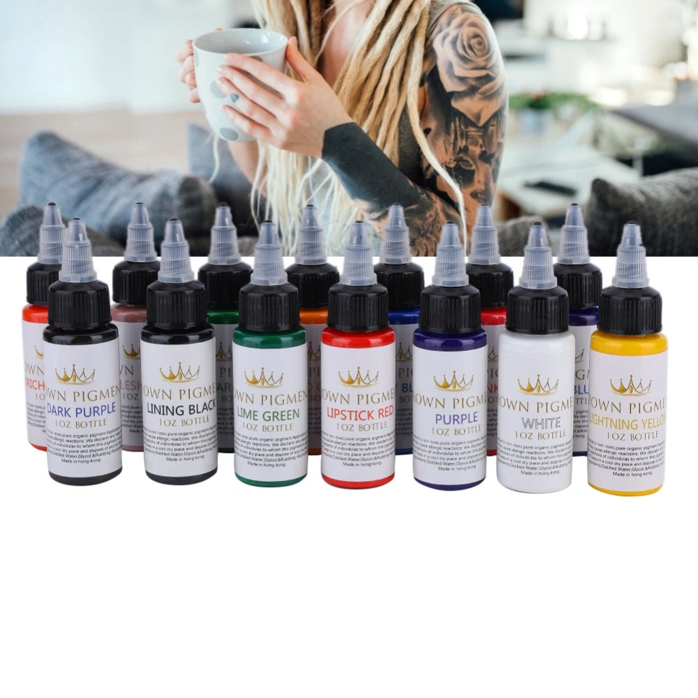 30ml/Bottle 14 Colors Professional Tattoo Makeup Ink Tattoo Pigment Body Art Inks