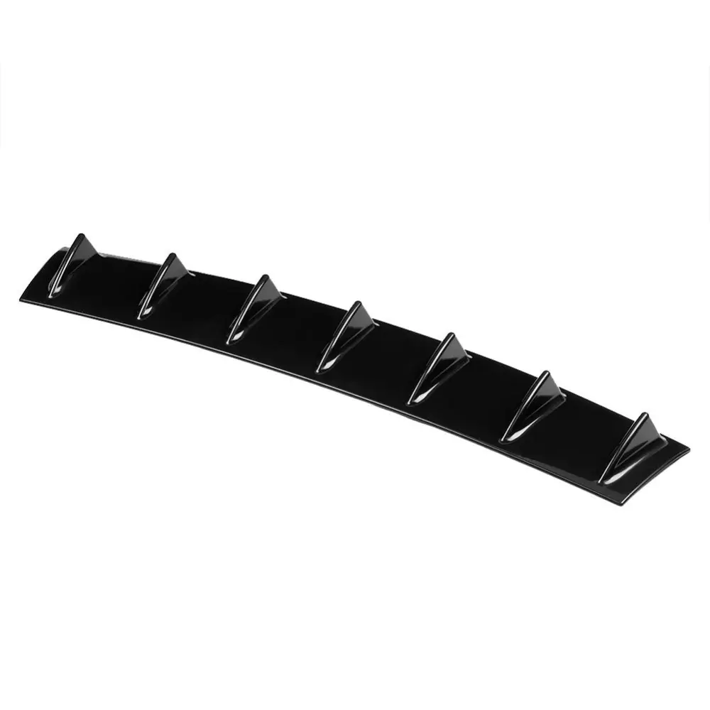 Universal Black Car Rear Bumper Chassis Shark Fin Spoiler Wing Lip Diffuser (7 teeth)