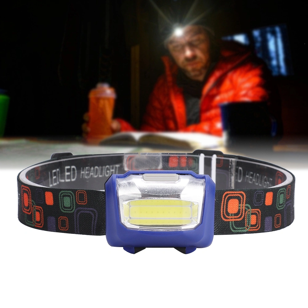 LED COB Outdoor Waterproof Headlight Head Lamp Camping Running Fishing Nigh Light (Blue)