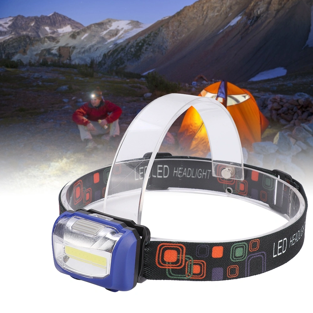 LED COB Outdoor Waterproof Headlight Head Lamp Camping Running Fishing Nigh Light (Blue)