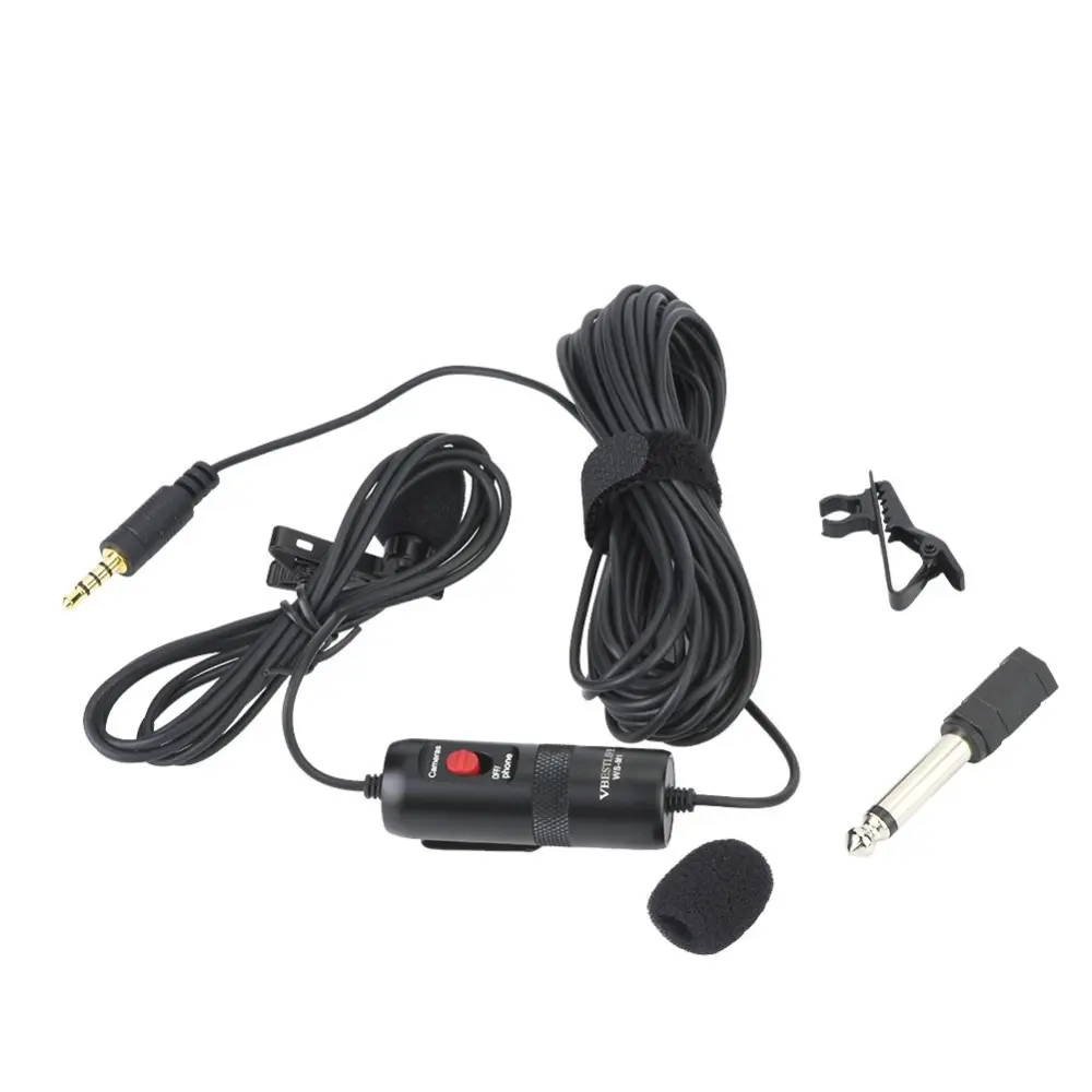 VBESTLIFE Clip-on Lavalier Omni-directional Condenser Microphone for Smartphone & DSLR Camera