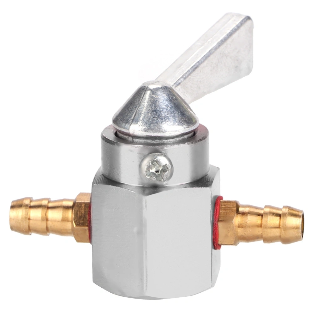 6mm CNC Aluminum Inline Gas Fuel Tap Petcock Switch For PIT PRO Quad Dirt Bike ATV (Silver)