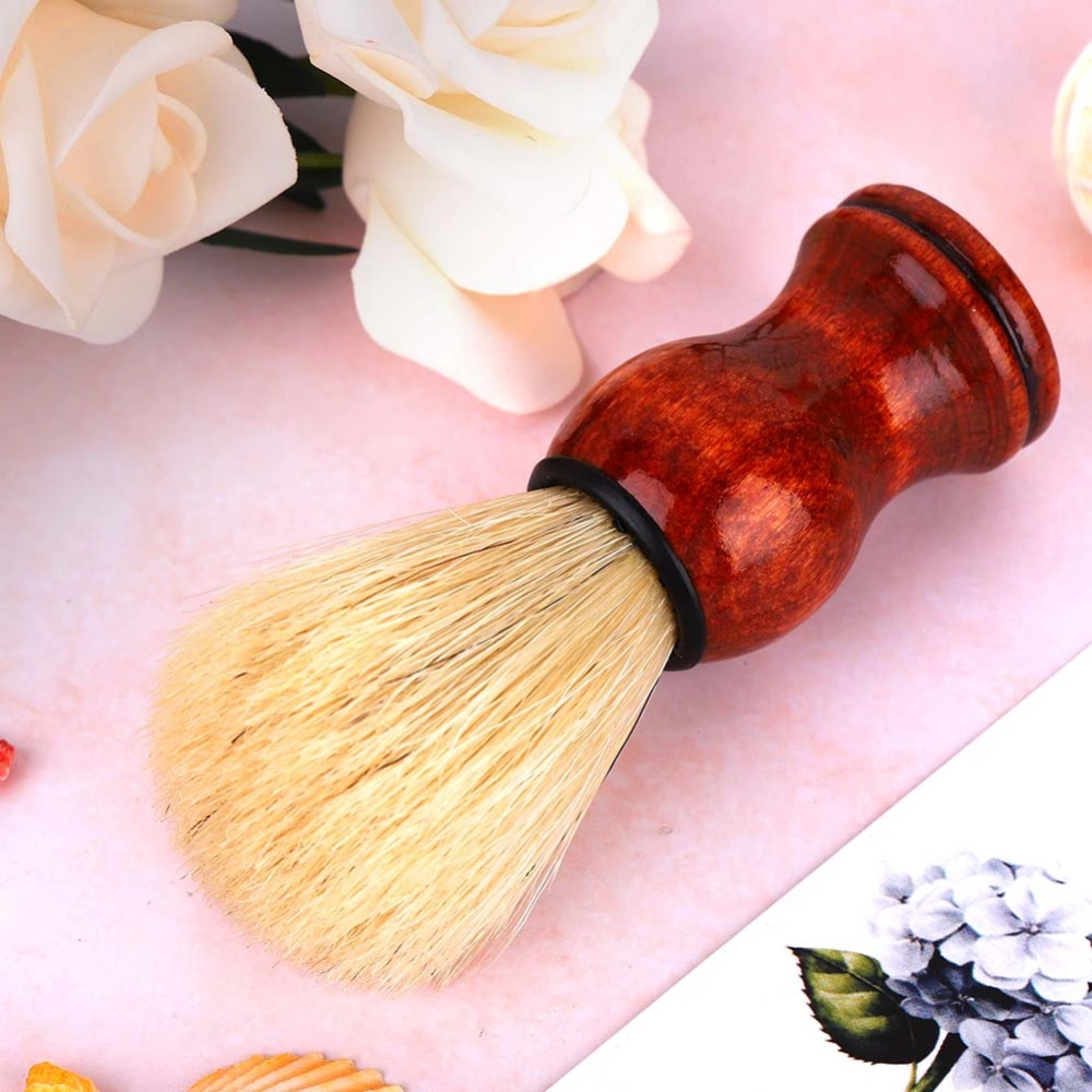 Man Male Manual Operation Foam Beard Shaving Brush Tool with Wooden Handle(bristles)