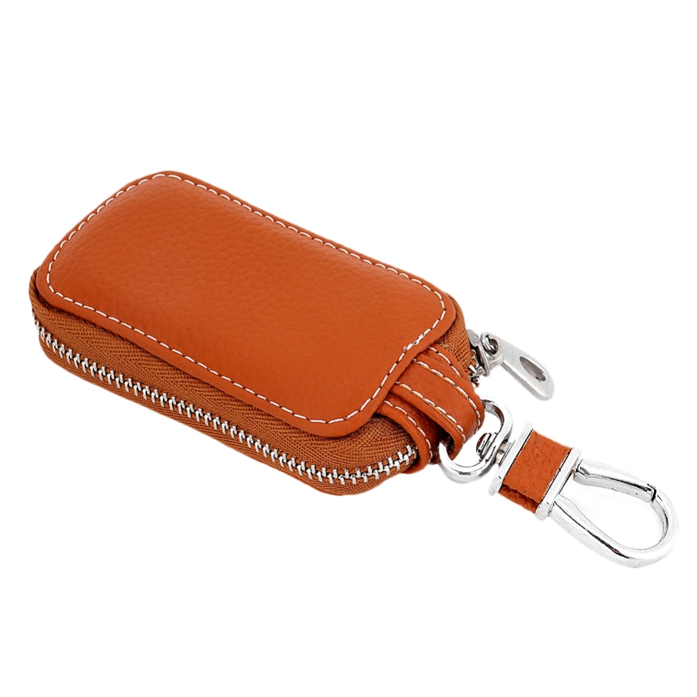 Universal PU Leather Car Remote Key Fob Bag Key Holder Case (Brown)