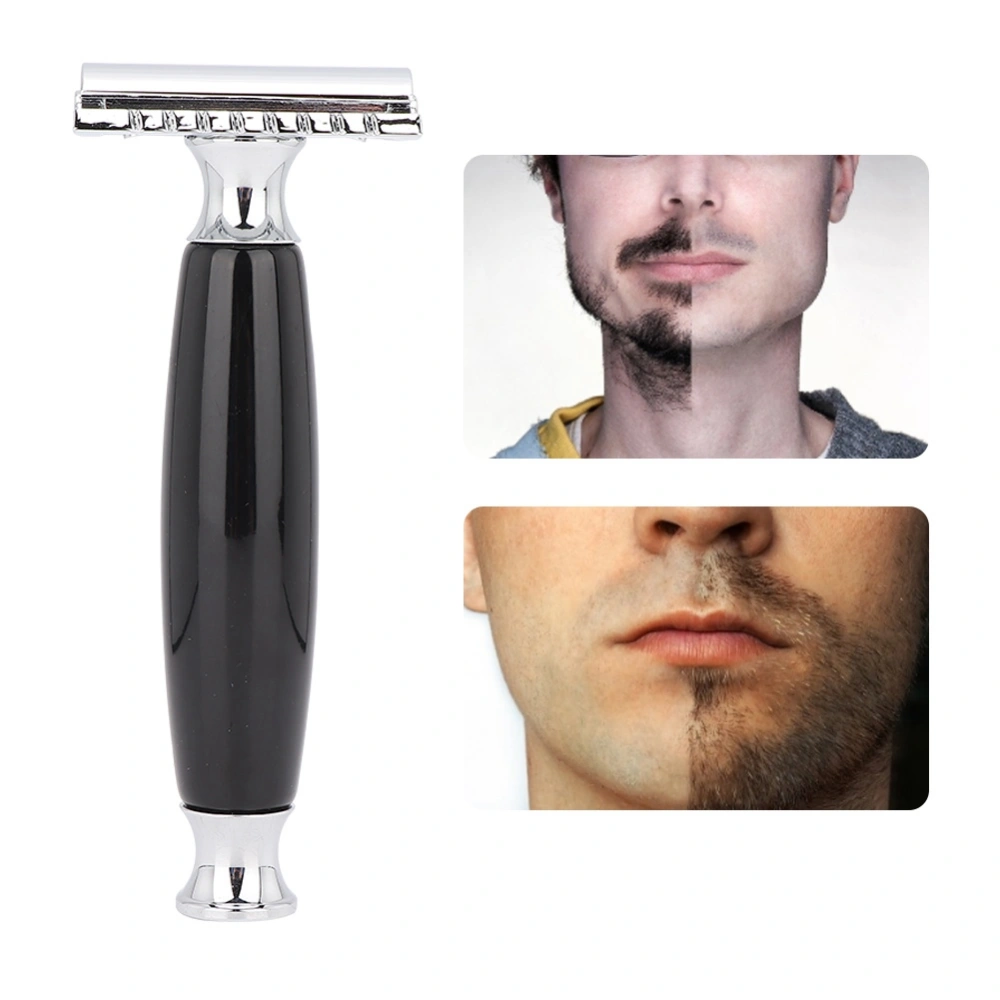 Men Retro Shaver Set Classic Razor Beard Brush Shaver Stand Holder Manual Shaving Set Black