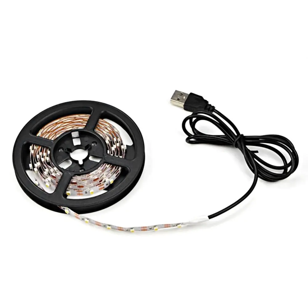 5V USB Cable Power LED Strips Light Tape Lamp for TV Background Lighting(White 5m)