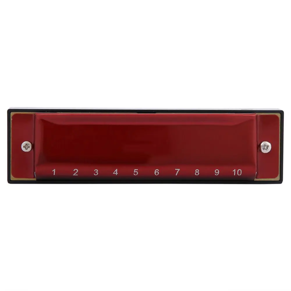 10 Holes C Harmonica Professional Mouth Organ for Beginners Professional Player(Red)