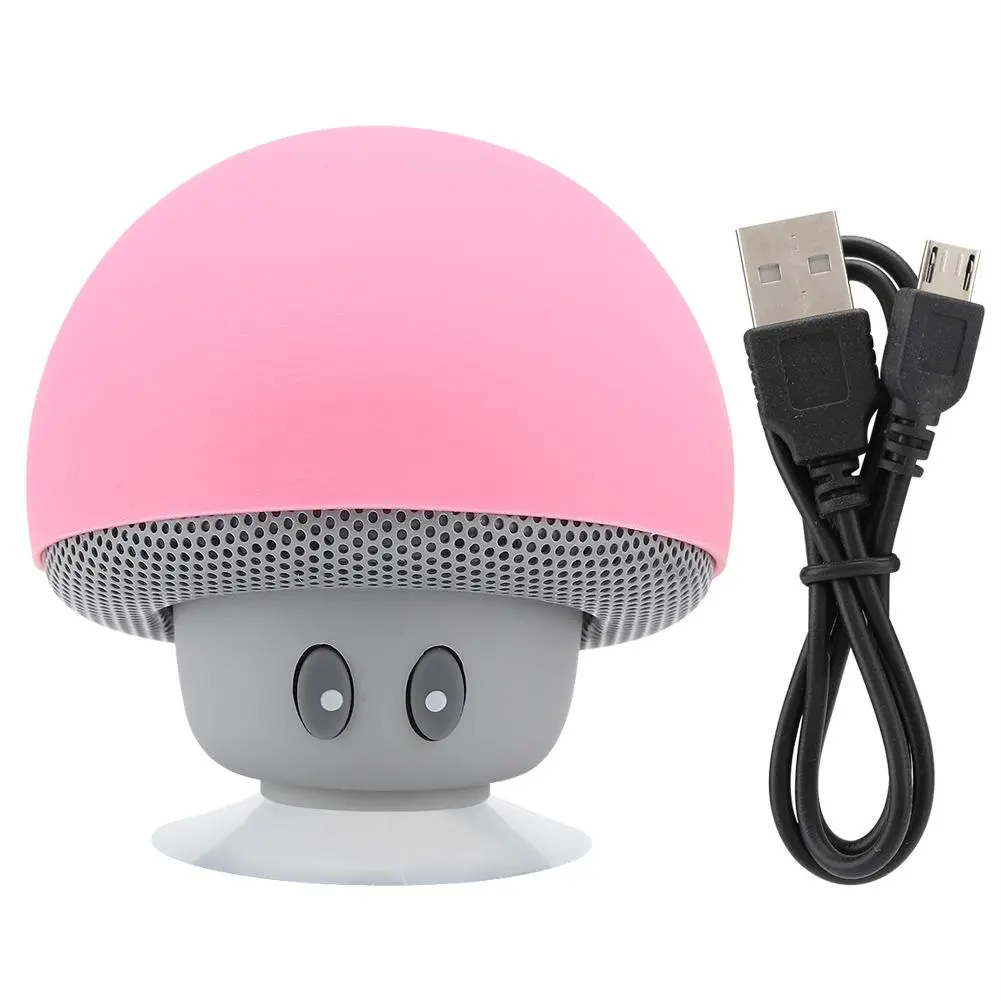 Mini Bluetooth Wireless Portable Mushroom Speaker Subwoofer With Suction Cup Function(Pink)