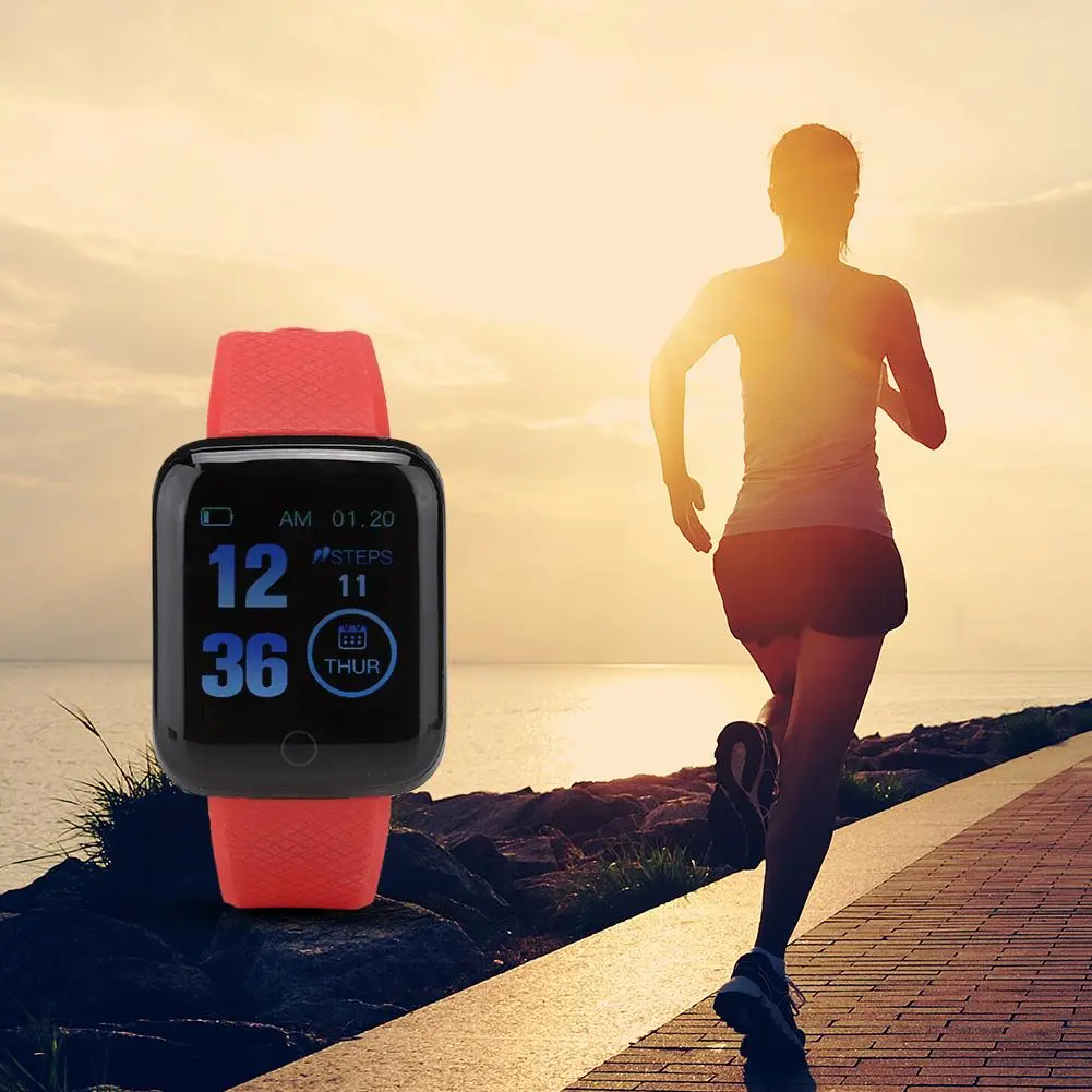 116plus Touch Screen Smart Bracelet Heart Rate 1.3 Inch Screen Blood Pressure (Red)