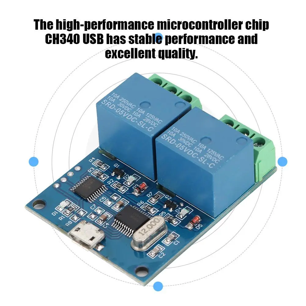 LCUS-2 2-Way USB Relay Intelligent Control Switch Module For Circuit Switch