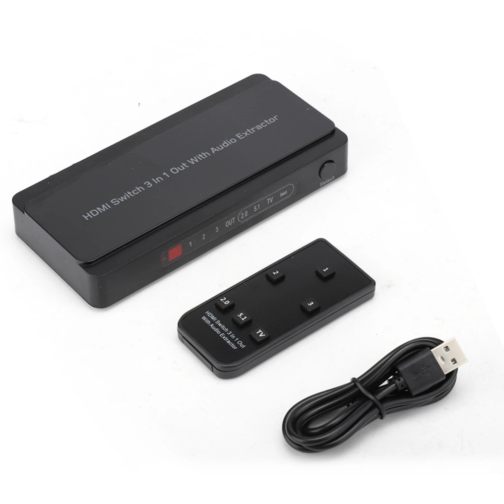 GV-301B HDMI Audio Video Extractor 3x1 HDMI Switch Box With IR Remote Control