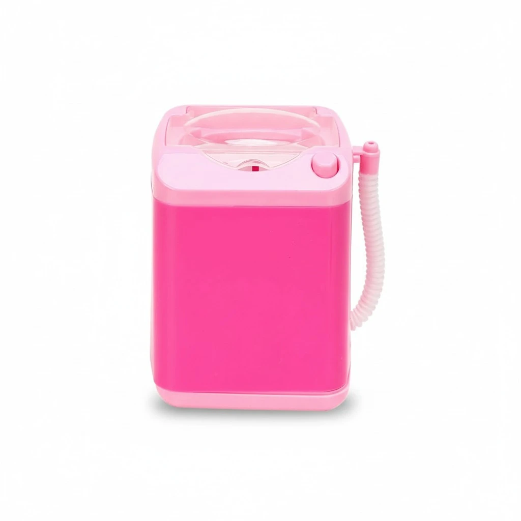Electric Mini Washing Machine Cosmetic Tool Cleansing Machine Children Toy Gift (Pink)