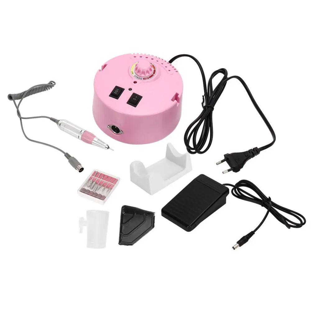 Electric Nail Drill Machine 35000 RPM Manicure Pedicure Machine EU Plug 110-220V Pink