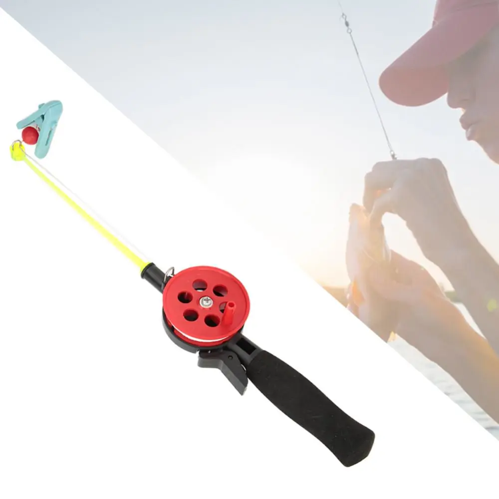 2Pcs Outdoor Mini Portable Children Kid Ice Fishing Rod with Clip for Shrimp Crab