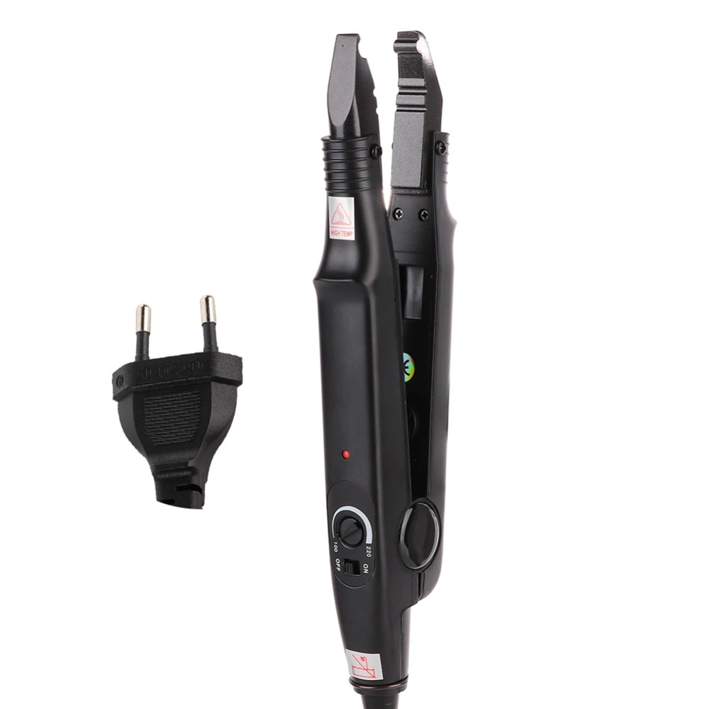 Professional Hair Extension Iron Hair Connector Styling Tool for Home Salon (Black EU Plug)