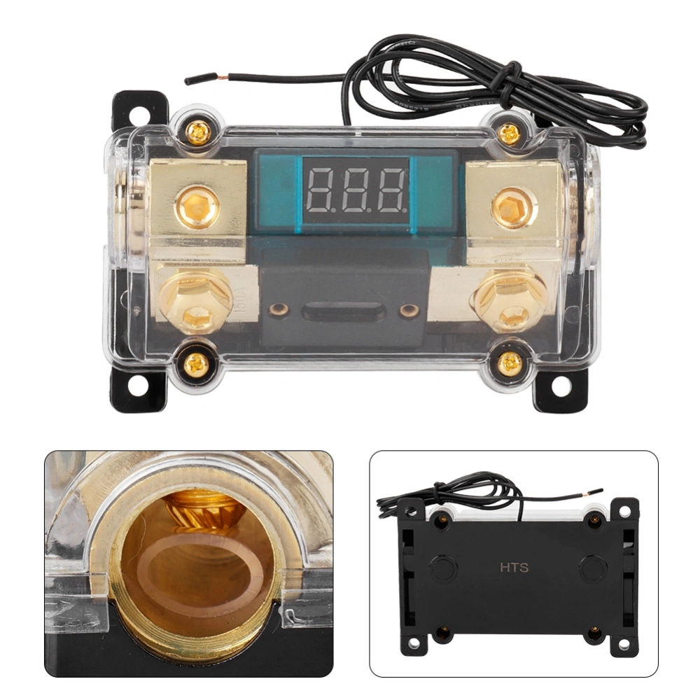 Car Audio Power Fuses Holder Stereo Distribution Block Box Digital Display(150A)