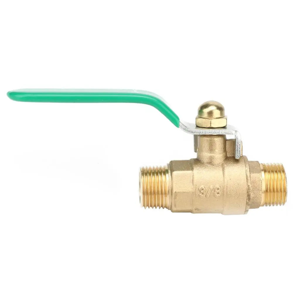 Male to Male Thread Brass Pipe Ball Valve Two Way Mini Ball Valve Shut-off Valve (G3/8'')