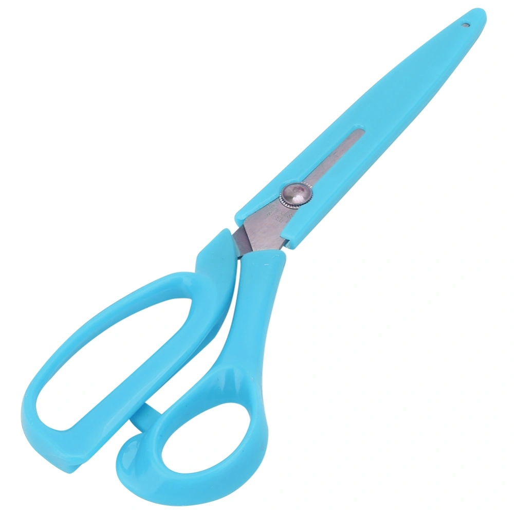 230mm Stainless Steel Embroidery Sewing Scissors Cloth Fabric Cutter with Cover (Blue)