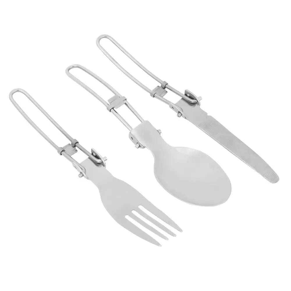 Outdoor Portable Folding Stainless Steel Cutlery Spoon Set Knife Fork and Spoon Combination