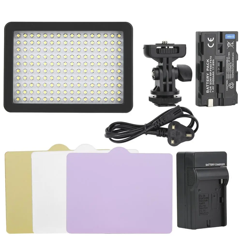 VBESTLIFE W160 Video LED Light 5600K TLCI85 Fill Lights with NP-F550 Battery Charger(UK)