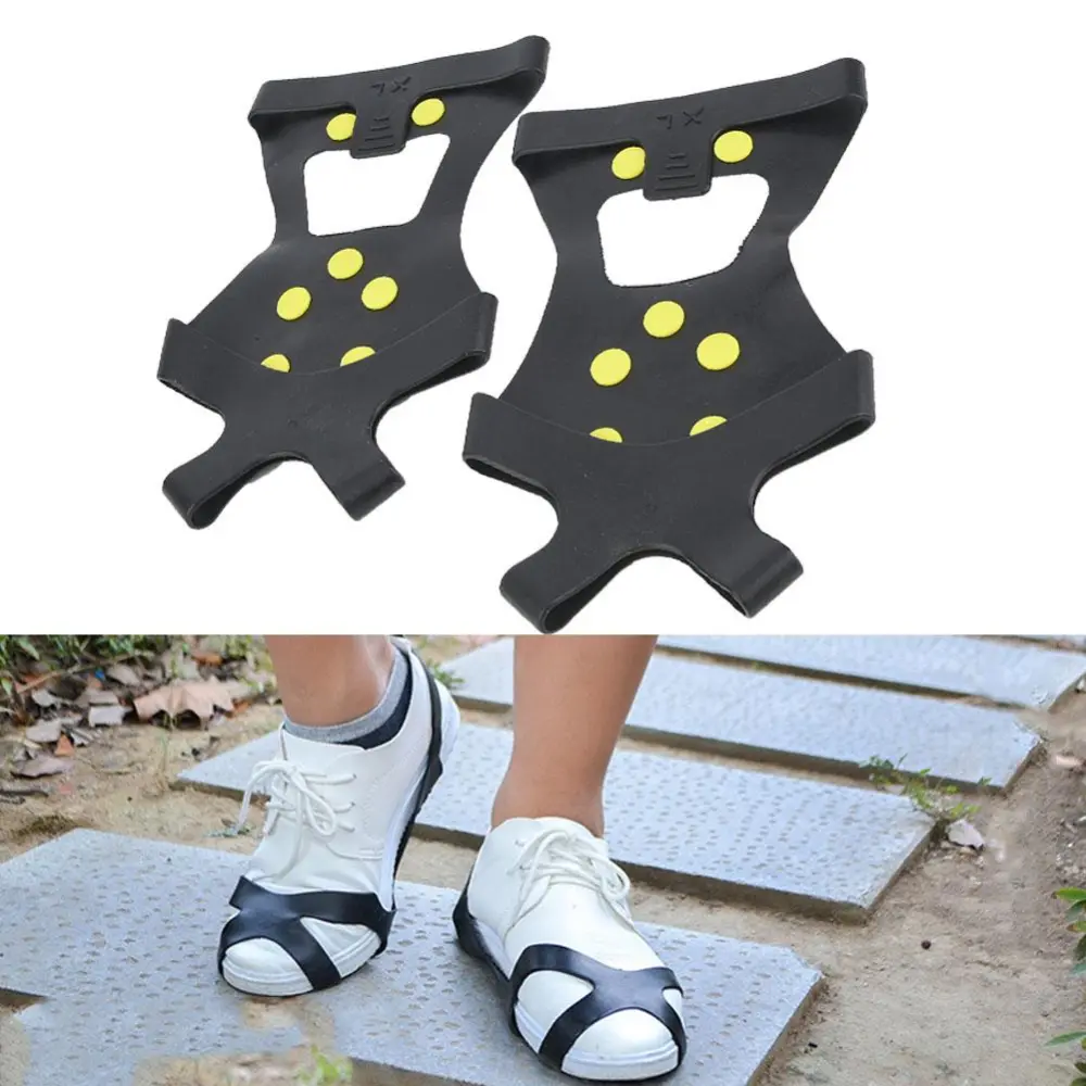 One Pair Outdoor 10-stud Anti-slip Ice Snow Spike Grips Gripper Camping Shoes Covers (XL)