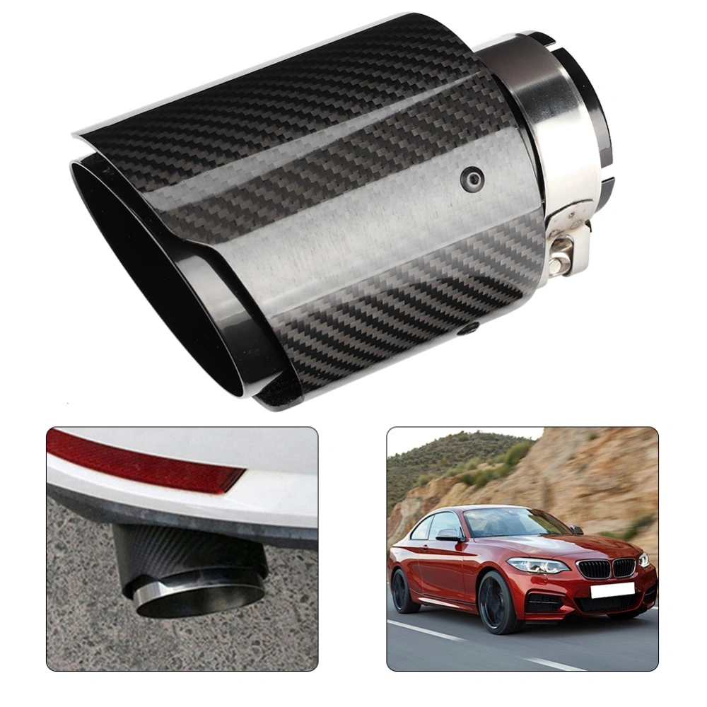 Car Modification Universal Carbon Fiber 63mm Inlet-101mm Outlet Exhaust Tail Pipes Tail Throat