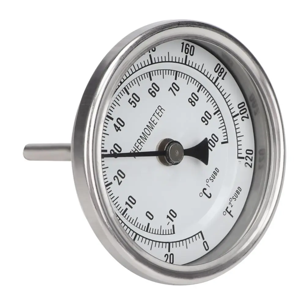 1/2" NPT Stainless Steel Pot Thermometer Metal Dial Thermometer for Brewing Beer