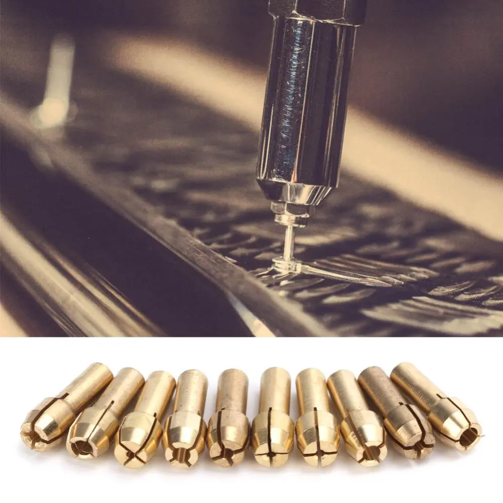 10pcs 0.5-3.2mm Mini Brass Collets Chucks Electric Grinder Rotary Tool Accessories (4.3mm)